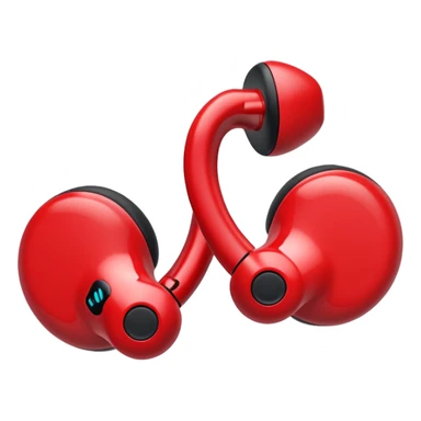 red wireless earbuds sticker