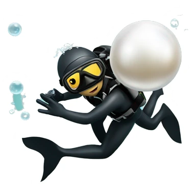 Scuba diver finds a pearl in the ocean sticker