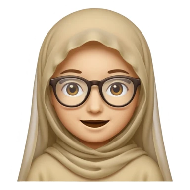A veiled emoji wearing glasses sticker