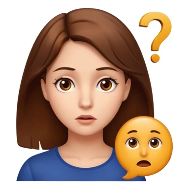 The beautiful woman looked confused, like she had a question mark on her face. sticker