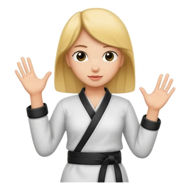 black belt in girl hand sticker