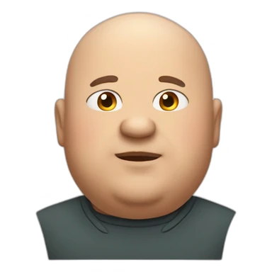 Bald middle-aged fat man sticker