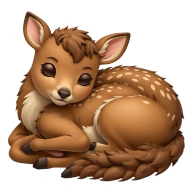 sleeping fawn sticker