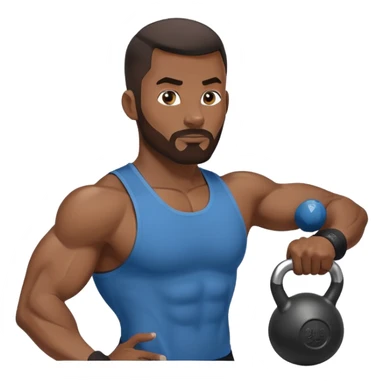 Black man kettlebell  sticker