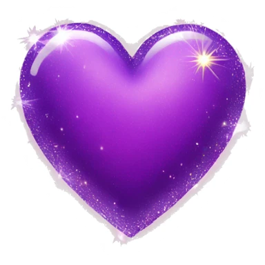 purple heart with sparkles sticker