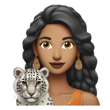 south Asian supermodel with tiger and snow leopard sticker