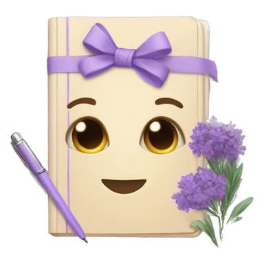 Brown journal with bows and lavender flowers sticker