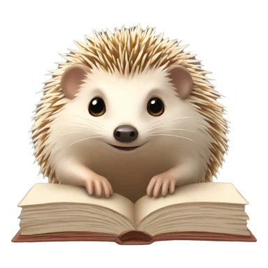 hedgehog + book sticker