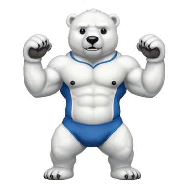 flexing polar bear with tanktop sticker