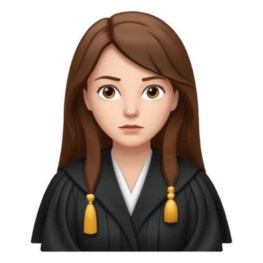 white-women-with-long-brown-hair-lawyer-in-lawyer’s-robe. sticker