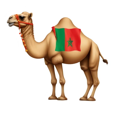 Camel with a moroccan flag sticker