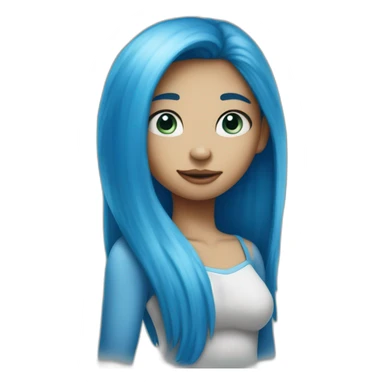 girl with blue skin like smurf sticker