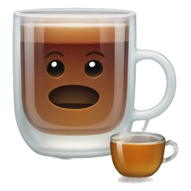 glass with hot tea sticker