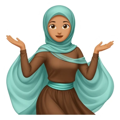 fully veiled woman dancing face also sticker