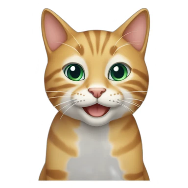 Cat branca sorriso  sticker