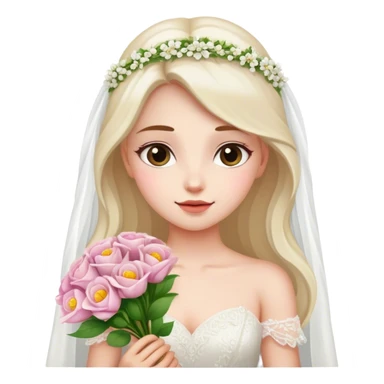 Girl with beautiful flowers wedding dress  sticker