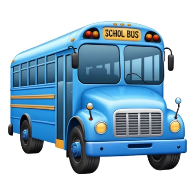 Blue school bus sticker