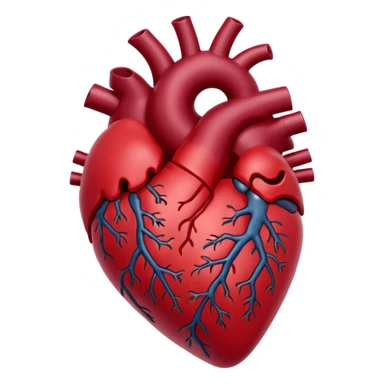 Burgundy anatomical heart sticker