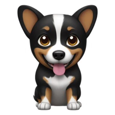 Black corgi superhero sticker