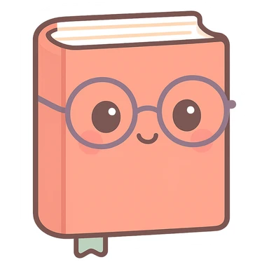 a cute cartoon book with glasses, kawaii style sticker