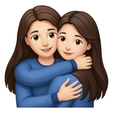 A happy boyfriend and girlfriend hug. She is brunette sexy with long hair  sticker