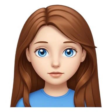 A girl with blue eyes and brown long hair sticker