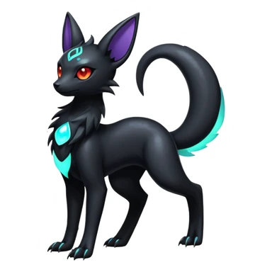 Shiny Dark Edgy Majestic Sophisticated Modern Gothic Gloomy Futuristic Salandit-Umbreon-Delcatty-Hybrid (Full body) sticker