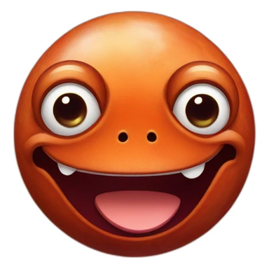 planet Mars with a cartoon smiling frog face with smiling eyes sticker