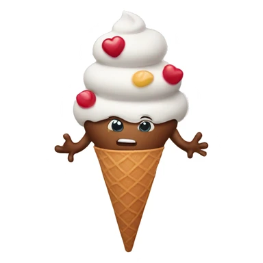 Ice cream cone with arms and legs  sticker