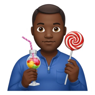 Big Sexy black man hold a bottle and a lollipop sticker