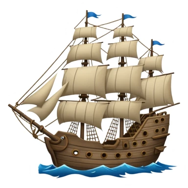The Flying Dutchman with torn sails sticker