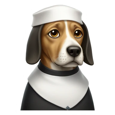 Dog in a nuns habit sticker
