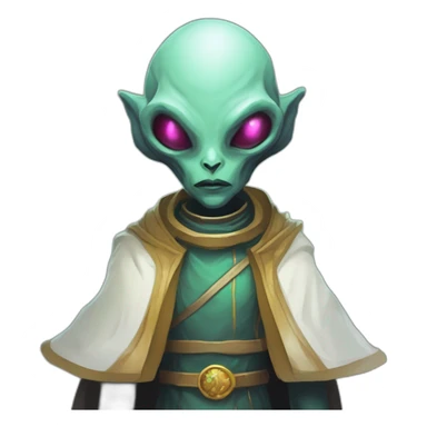 alien priest scifi roguelike rpg style inspired by slay thee spire sticker