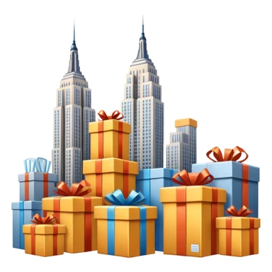 Empire State Building with many packages on the back sticker