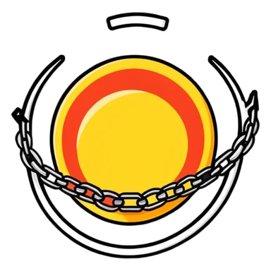 Red rising sun forming a star with broken chains underneath sticker