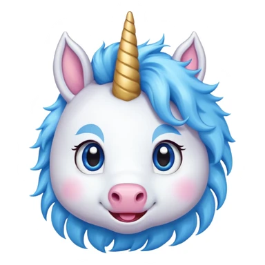 unicorn head, cute, like cartoon character sticker