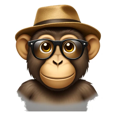 Monkey emoji wearing sunglass and hat sticker