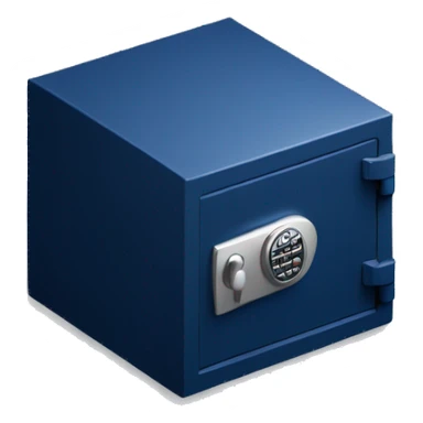 3d  isometric small safe in dark blue sticker