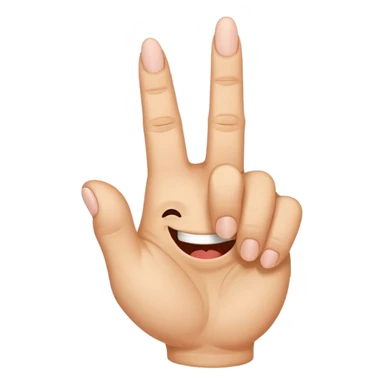 Middle finger with a funny face sticker
