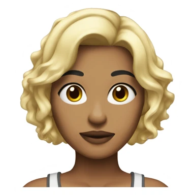 morena skin with blonde wolfcut sticker