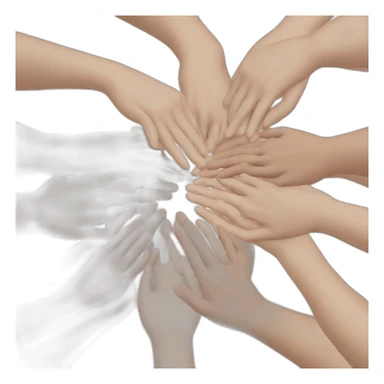 circle of white skin hands touching each other sticker