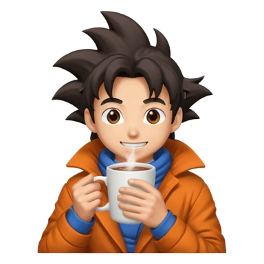 Dragon Ball Z drinking his hot chocolate sticker