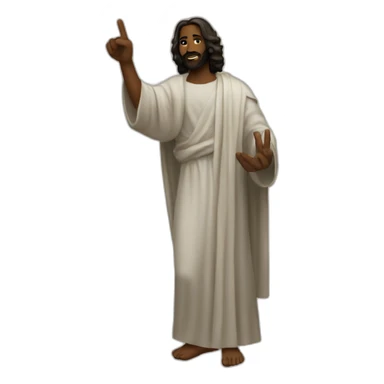 Black Jesus holding  up a peace sign sticker