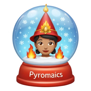 Can you make snow globes  cooperative with fire and have the text pyromaniacs  sticker