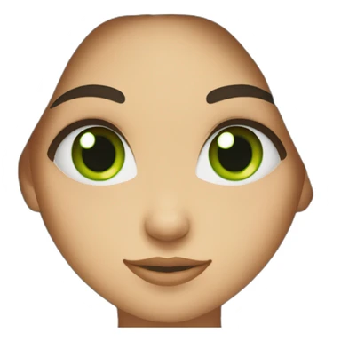 green-eyed brunette girl showing a heart with her hands sticker