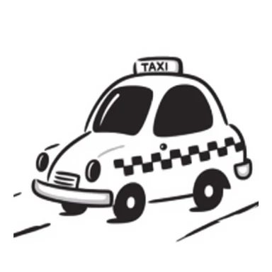hand-drawn doodle style taxi sticker