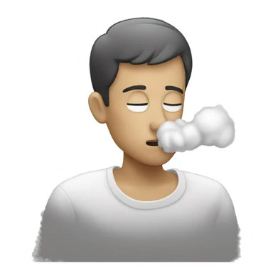 Someone smelling white dust sticker