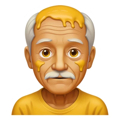Old guy covered in mustard sticker