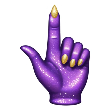 Glitter Roxo e Ciano Mão apontando para direita sticker
