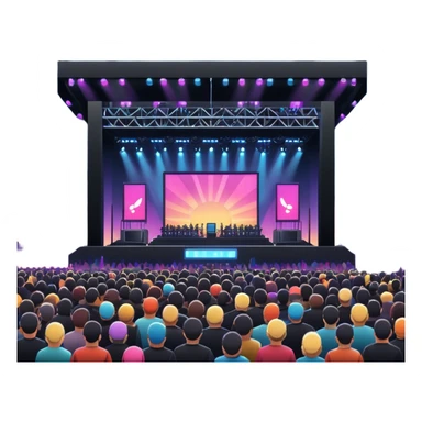 night electronic music festival stage from air sticker